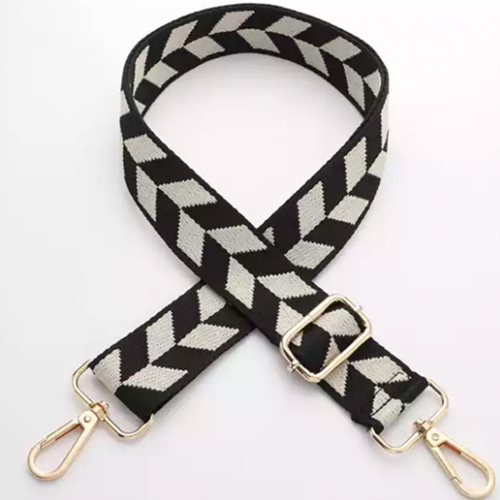 Black Geometric bag strap
