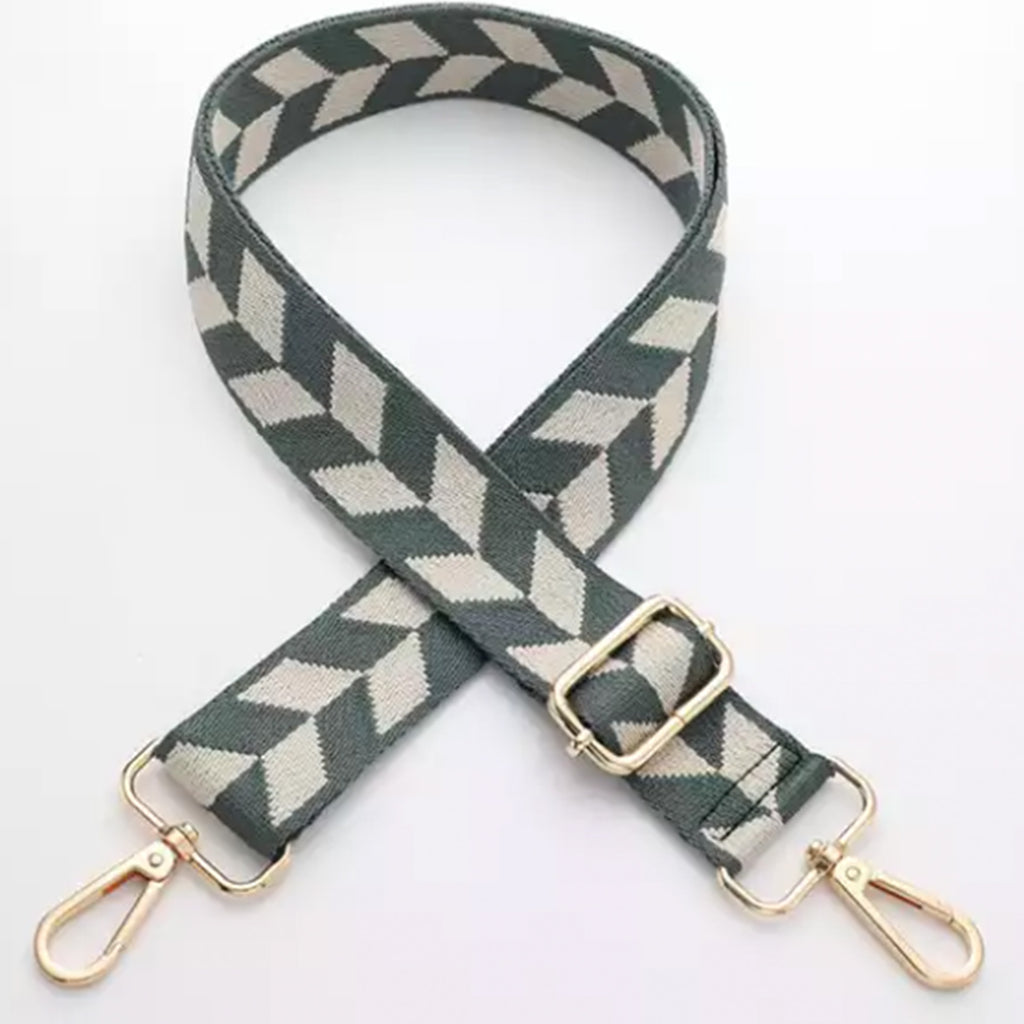 Grey Geometric bag strap