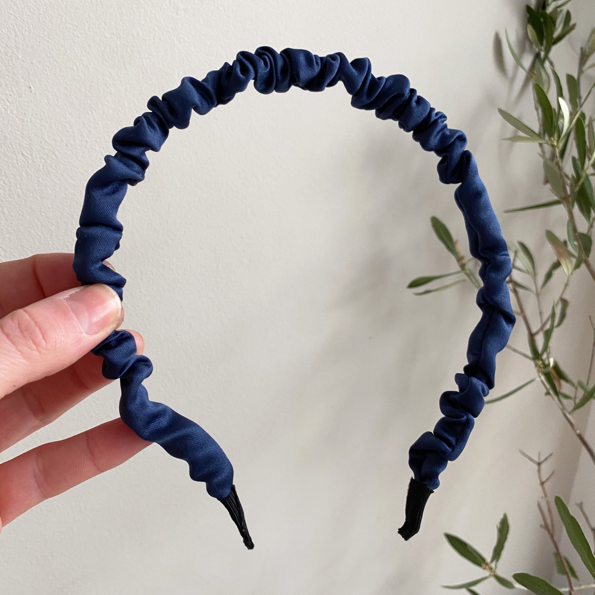 Navy Ruched Headband