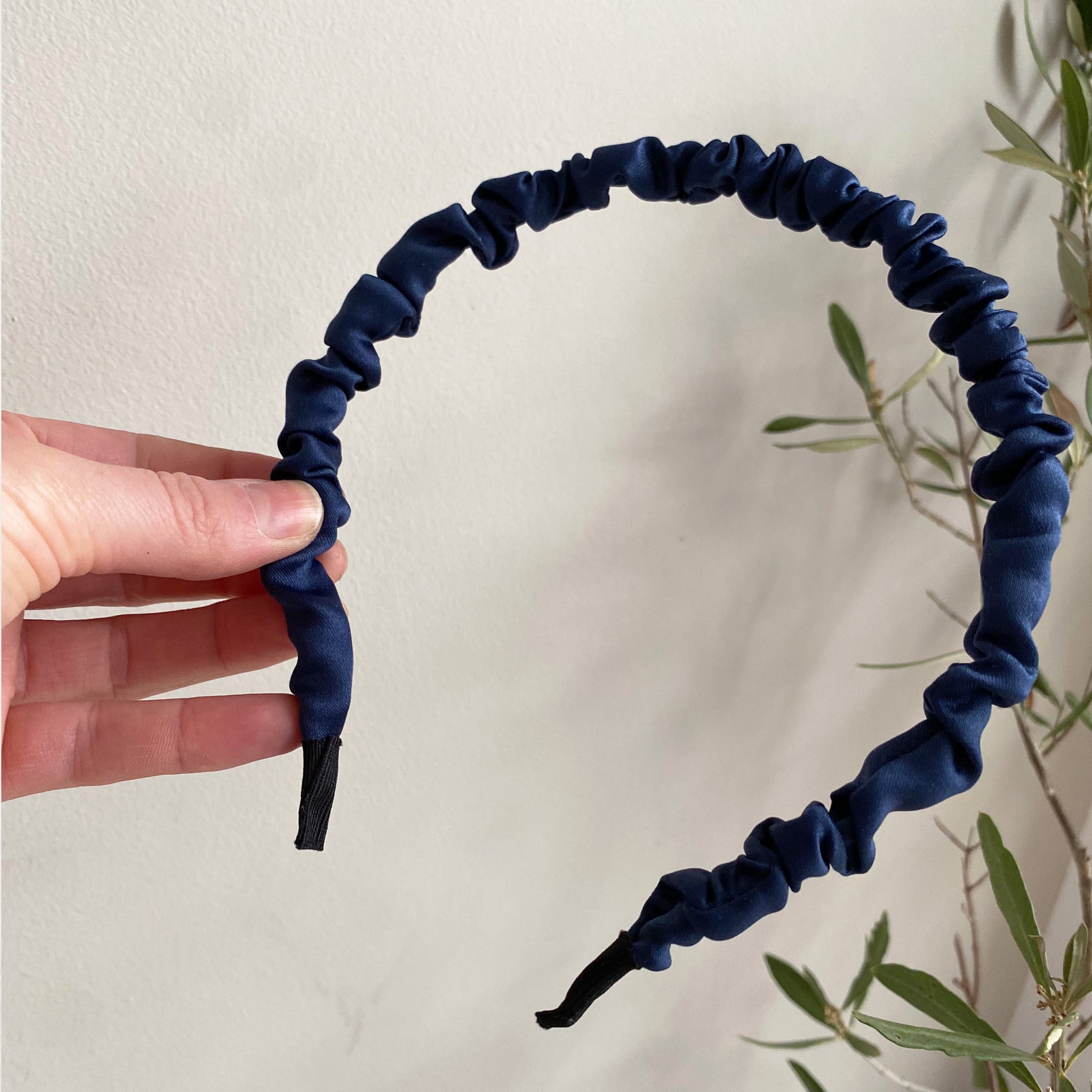 Navy Ruched Headband