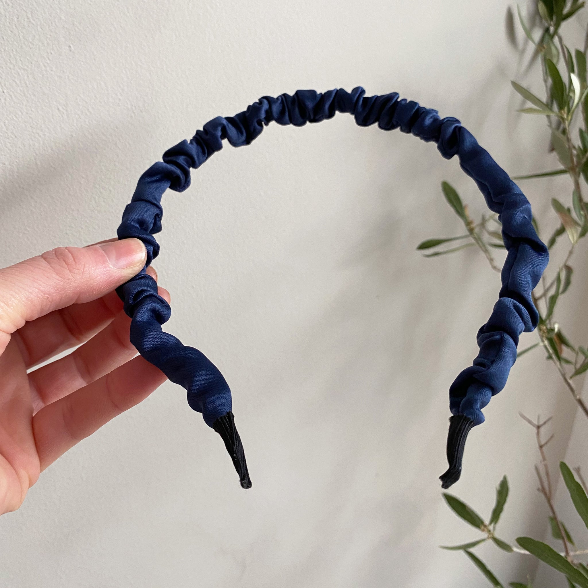 Navy Ruched Headband