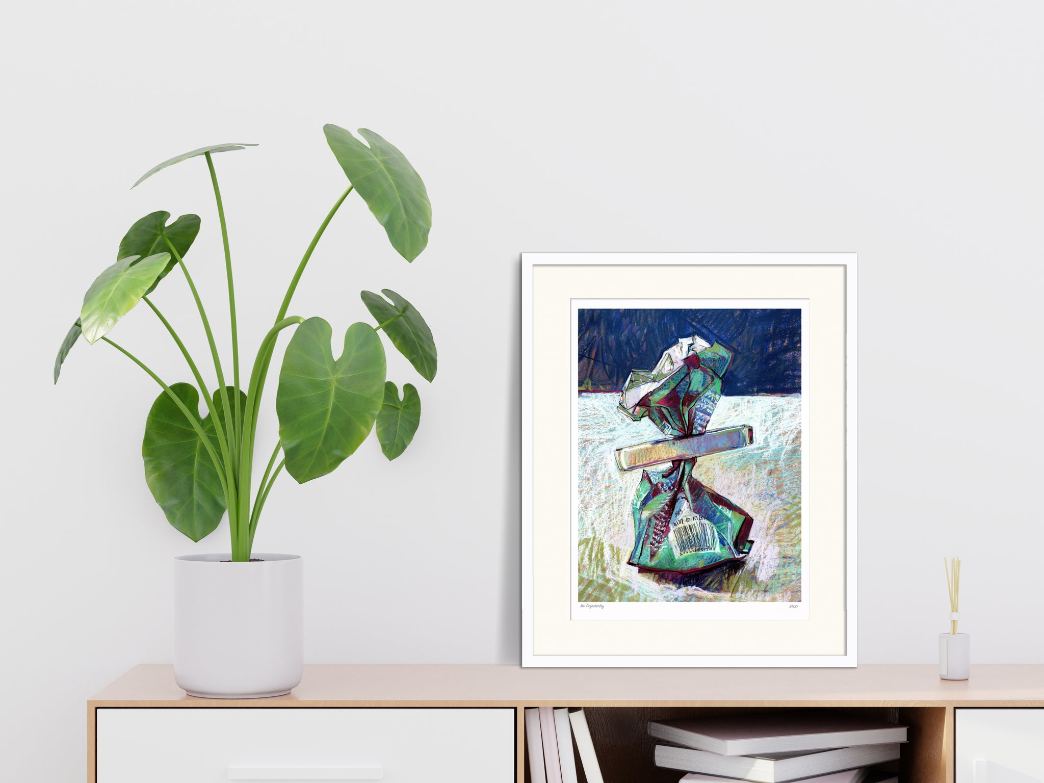 'Clip Art' pastel print