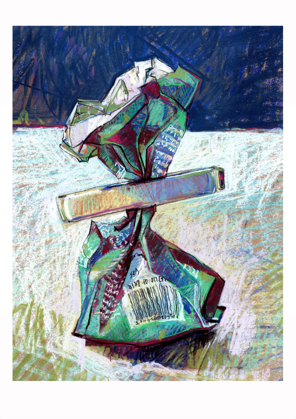 'Clip Art' pastel print