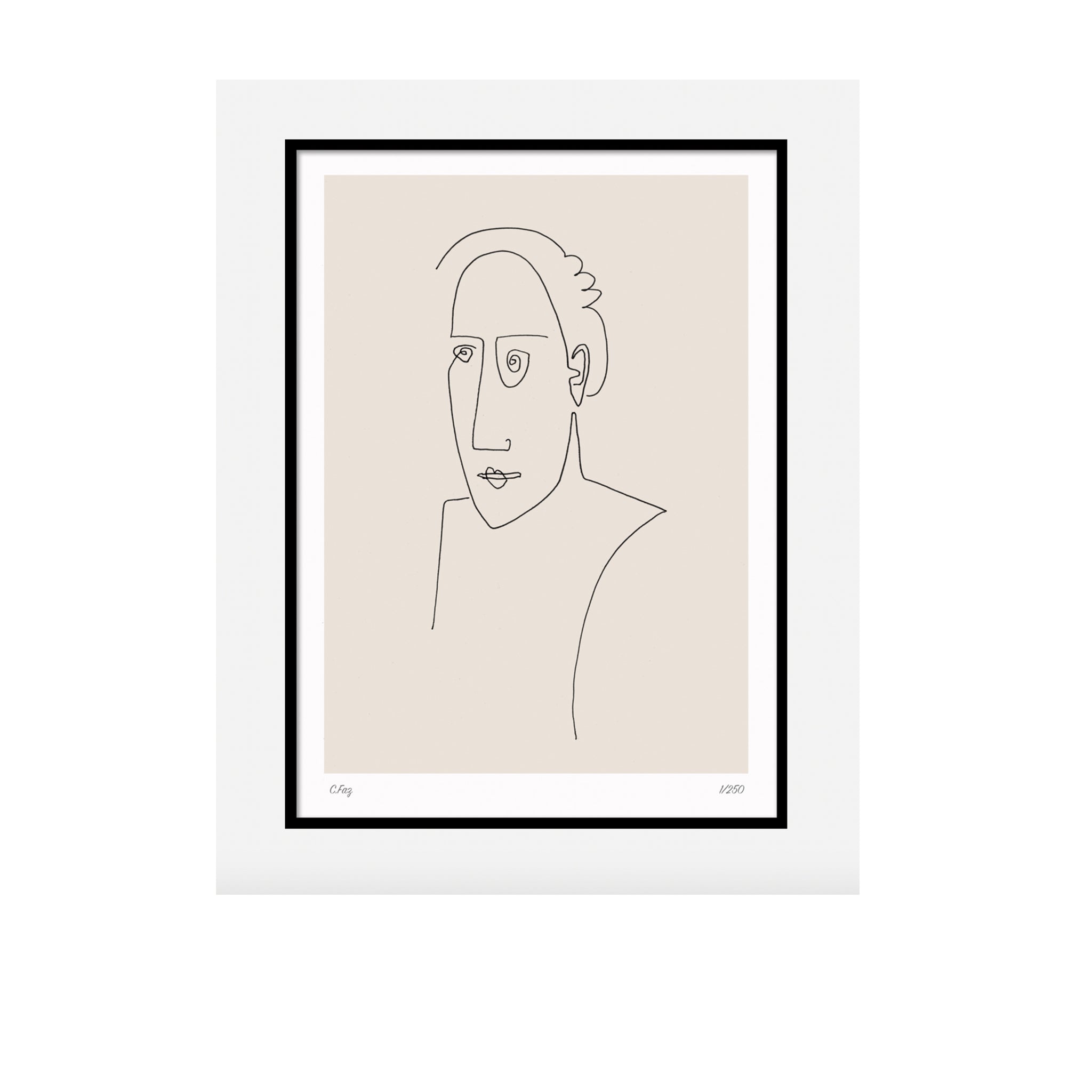 'French Plait' line drawing print