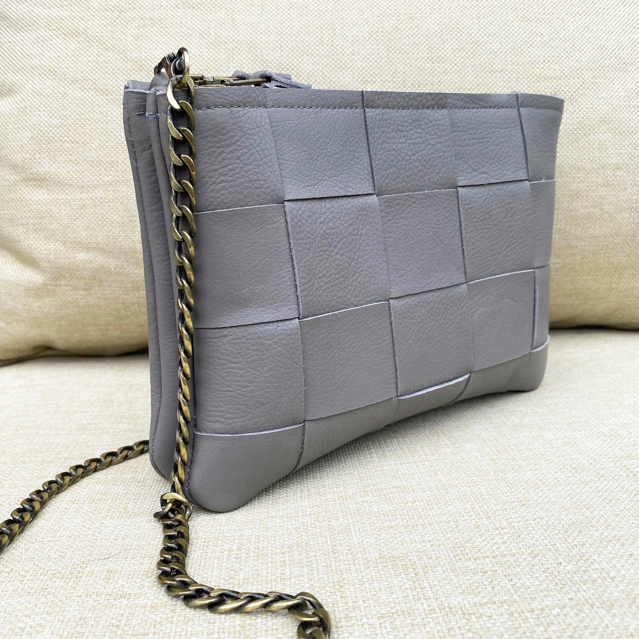 Grey ' Large Weave' Double