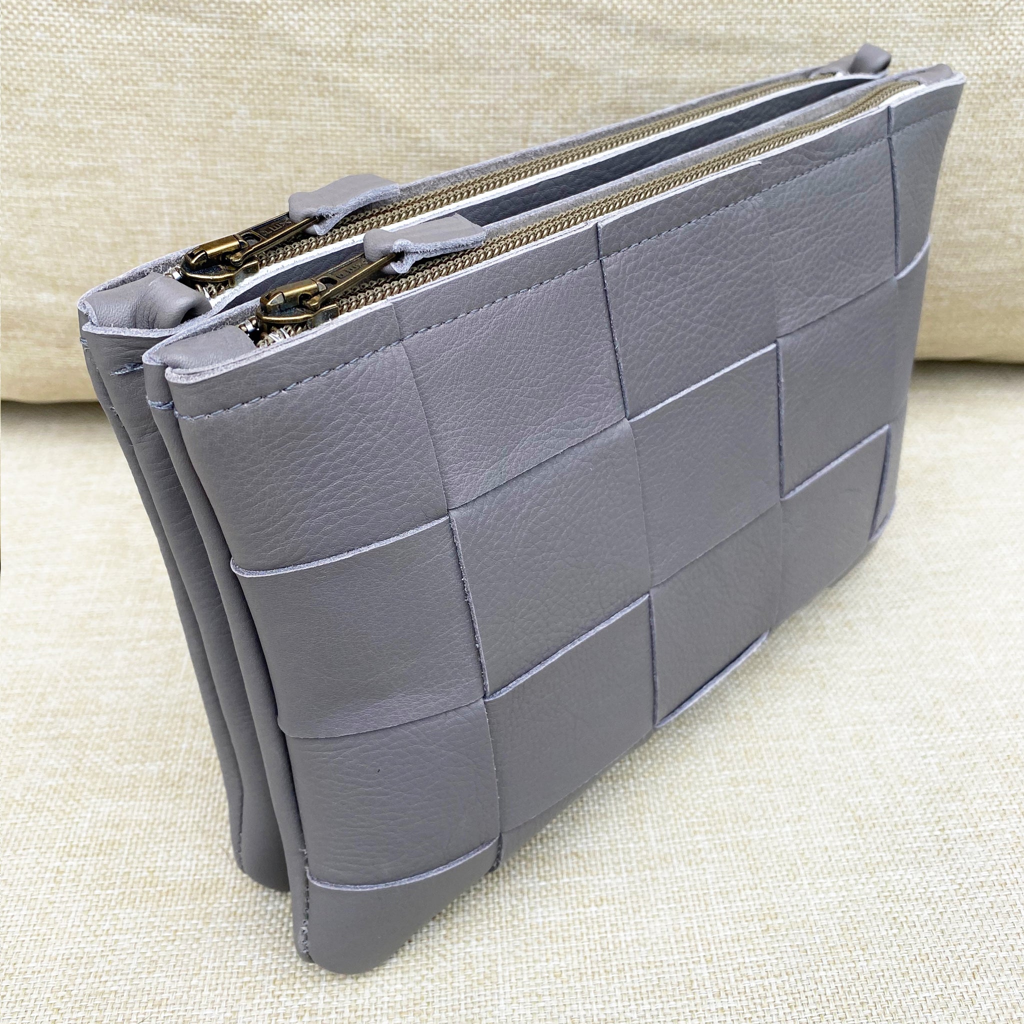 Grey ' Large Weave' Double