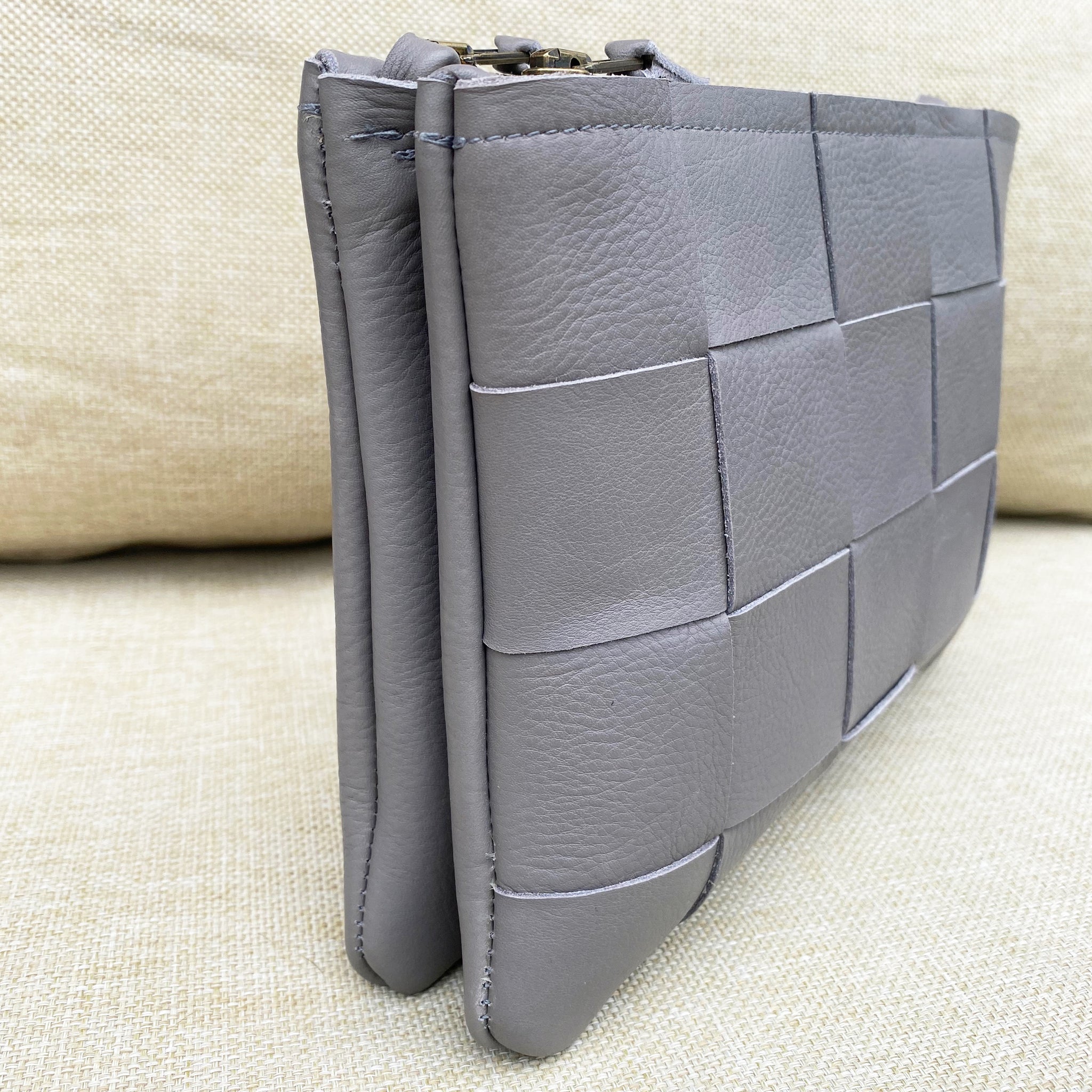 Grey ' Large Weave' Double