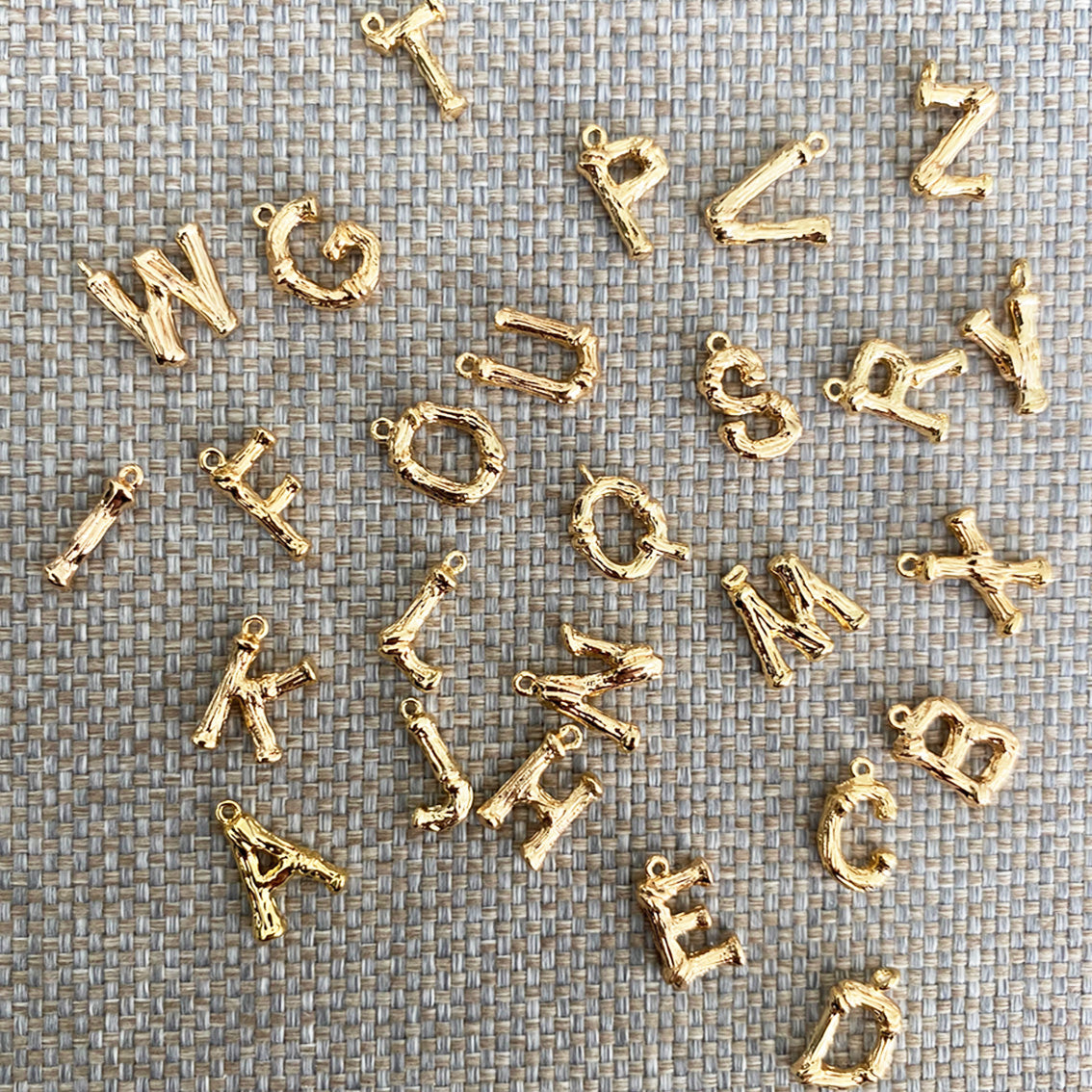 18" Gold bamboo initial necklace