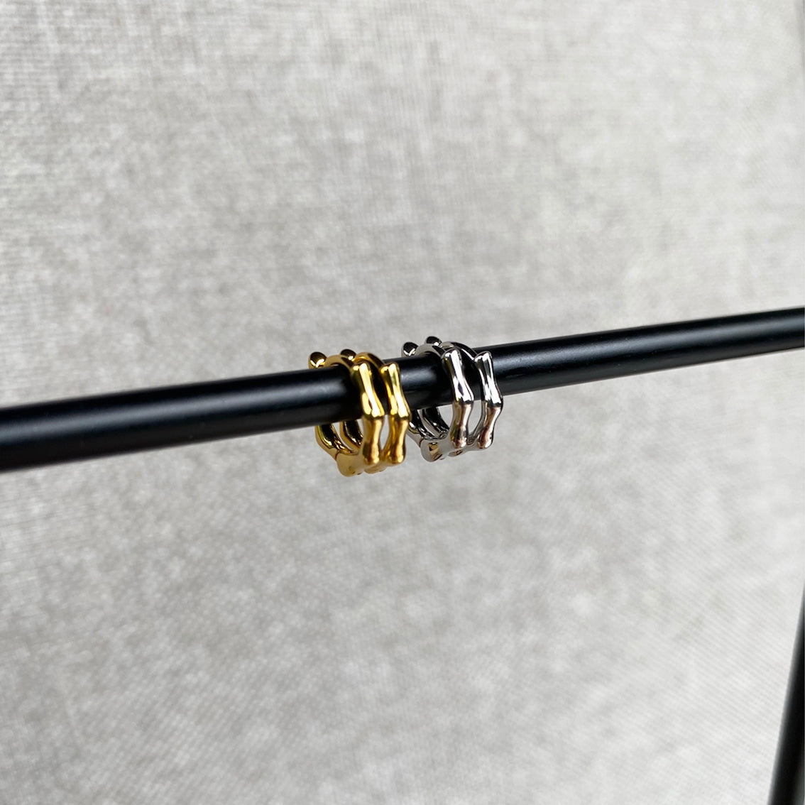 Bamboo huggie earrings