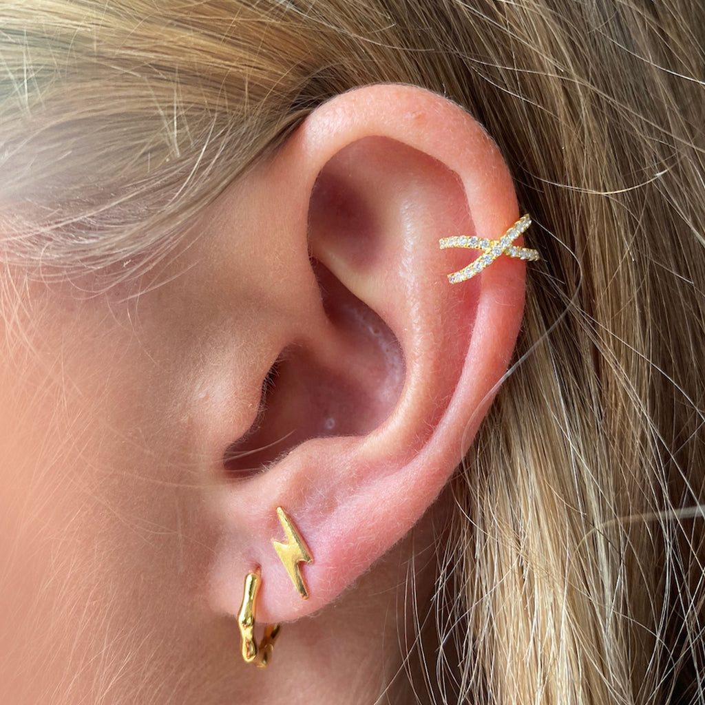 Lightening bolt stud earrings