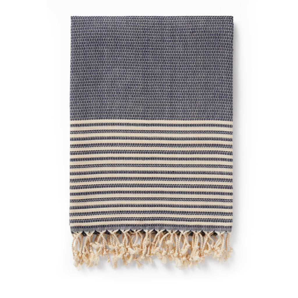 Navy Waffle Blanket