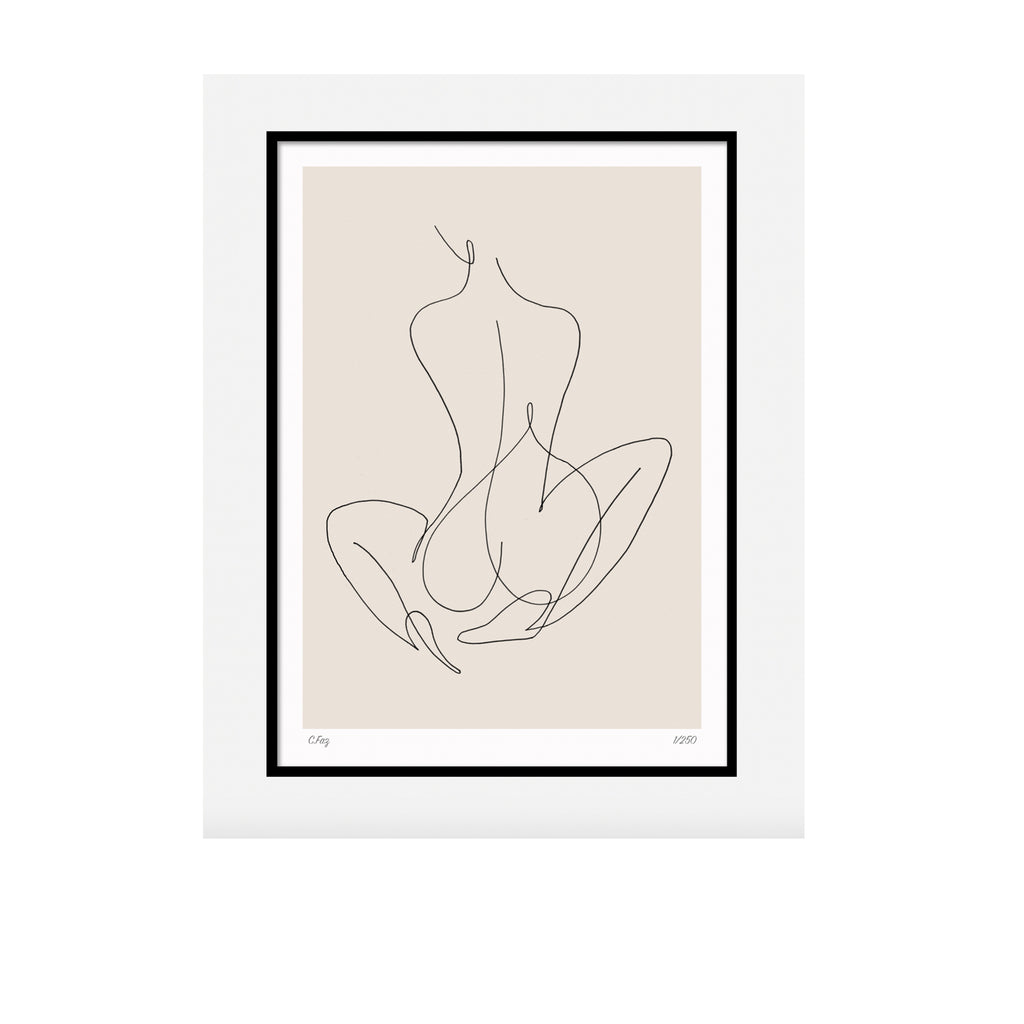 'Nude' line drawing print