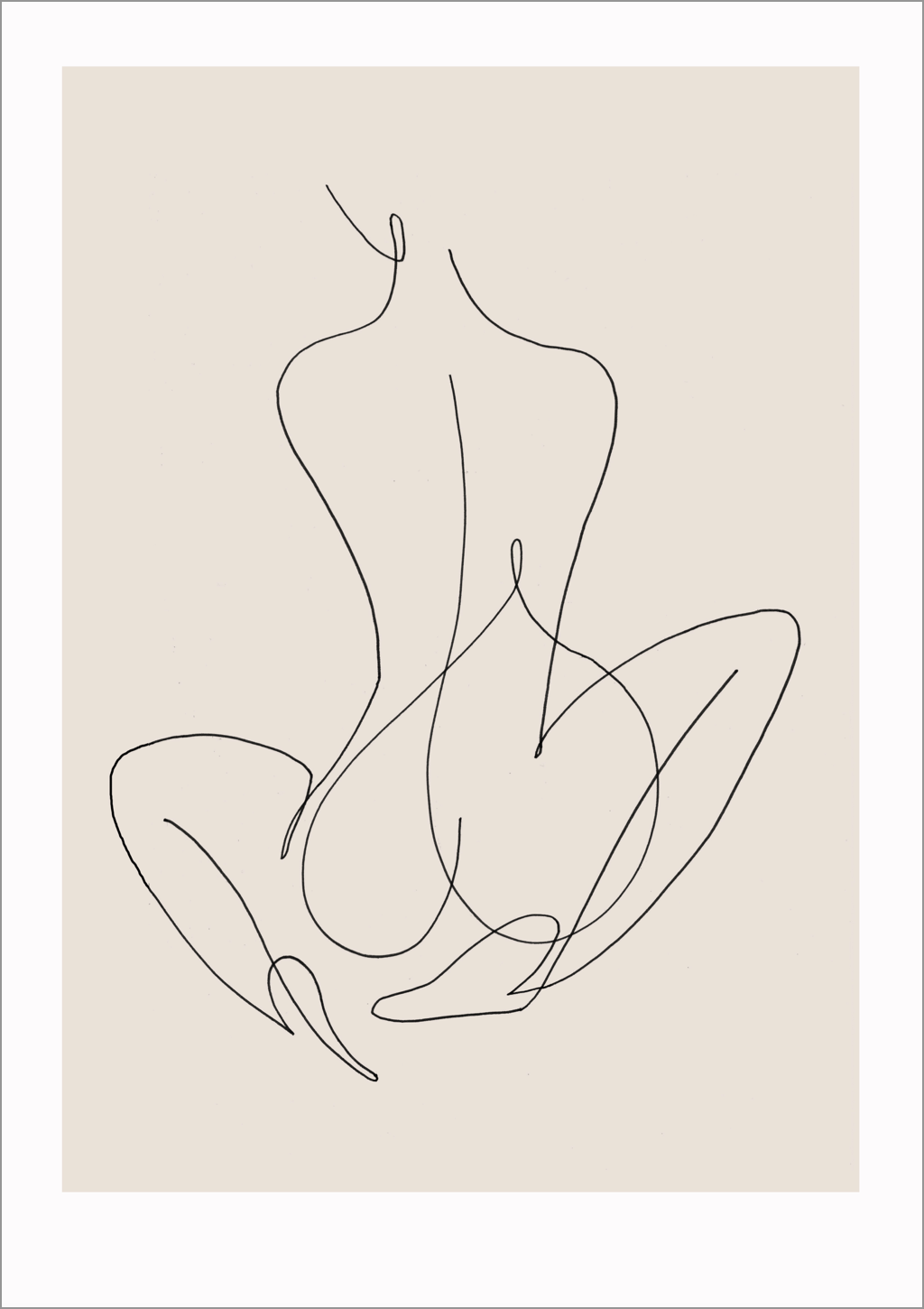 'Nude' line drawing print