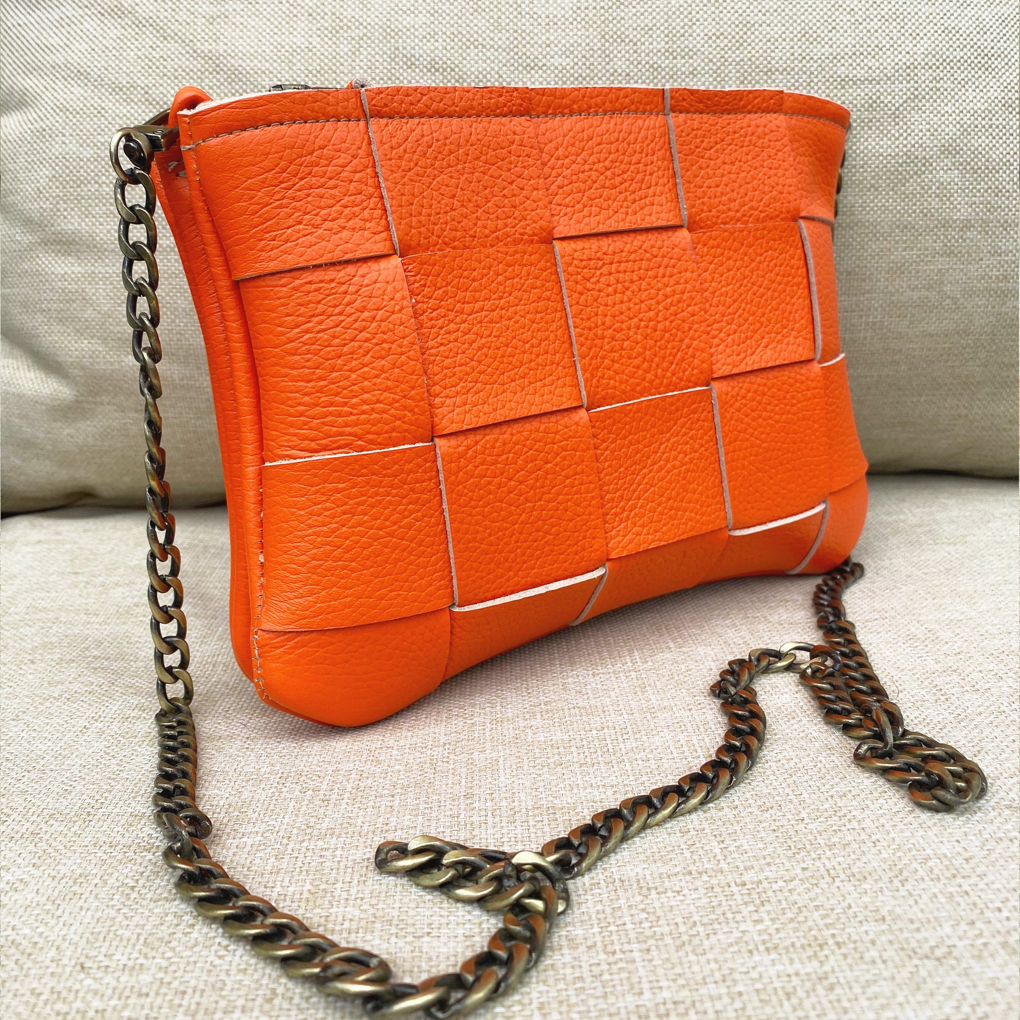 Orange 'Large Weave' Double