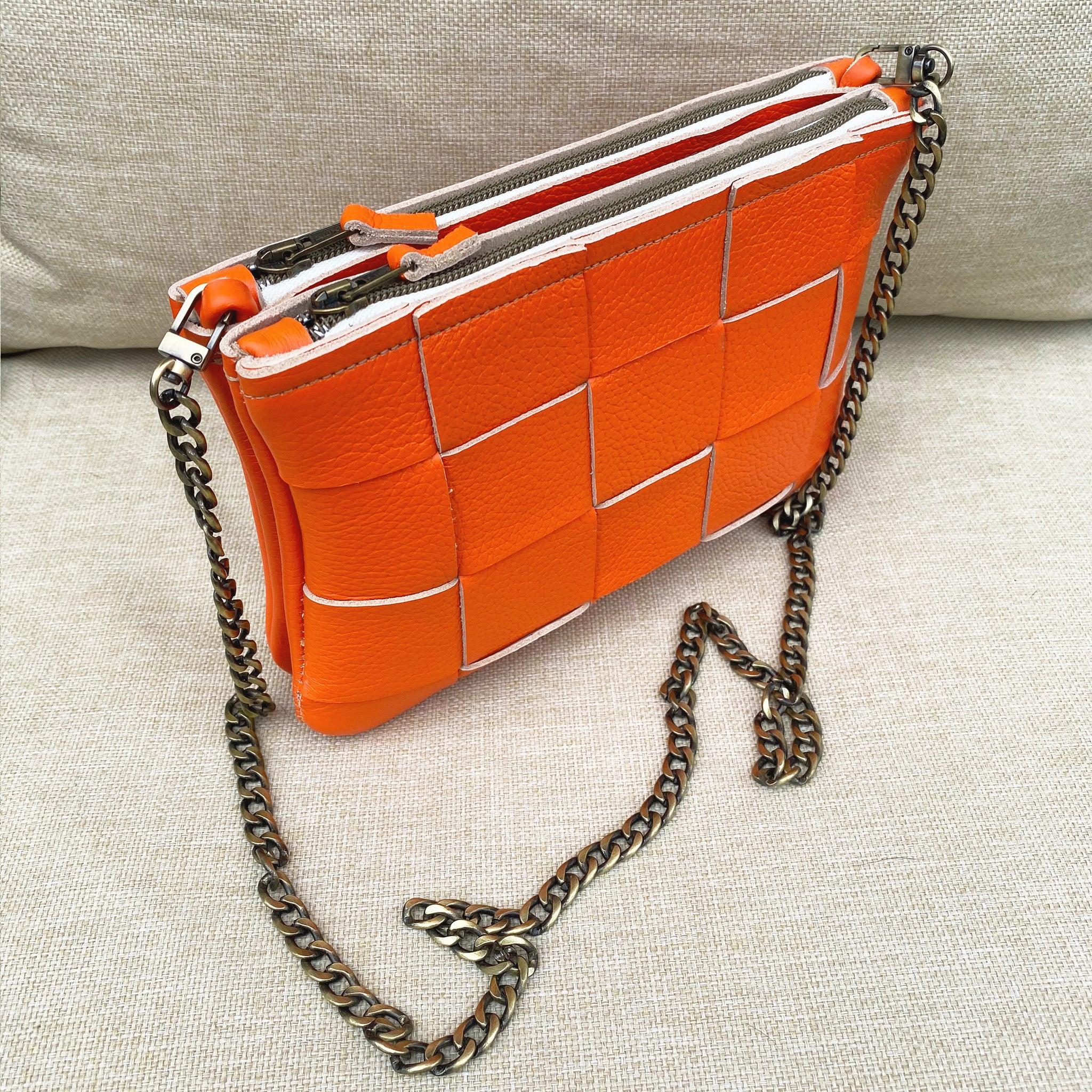 Orange 'Large Weave' Double