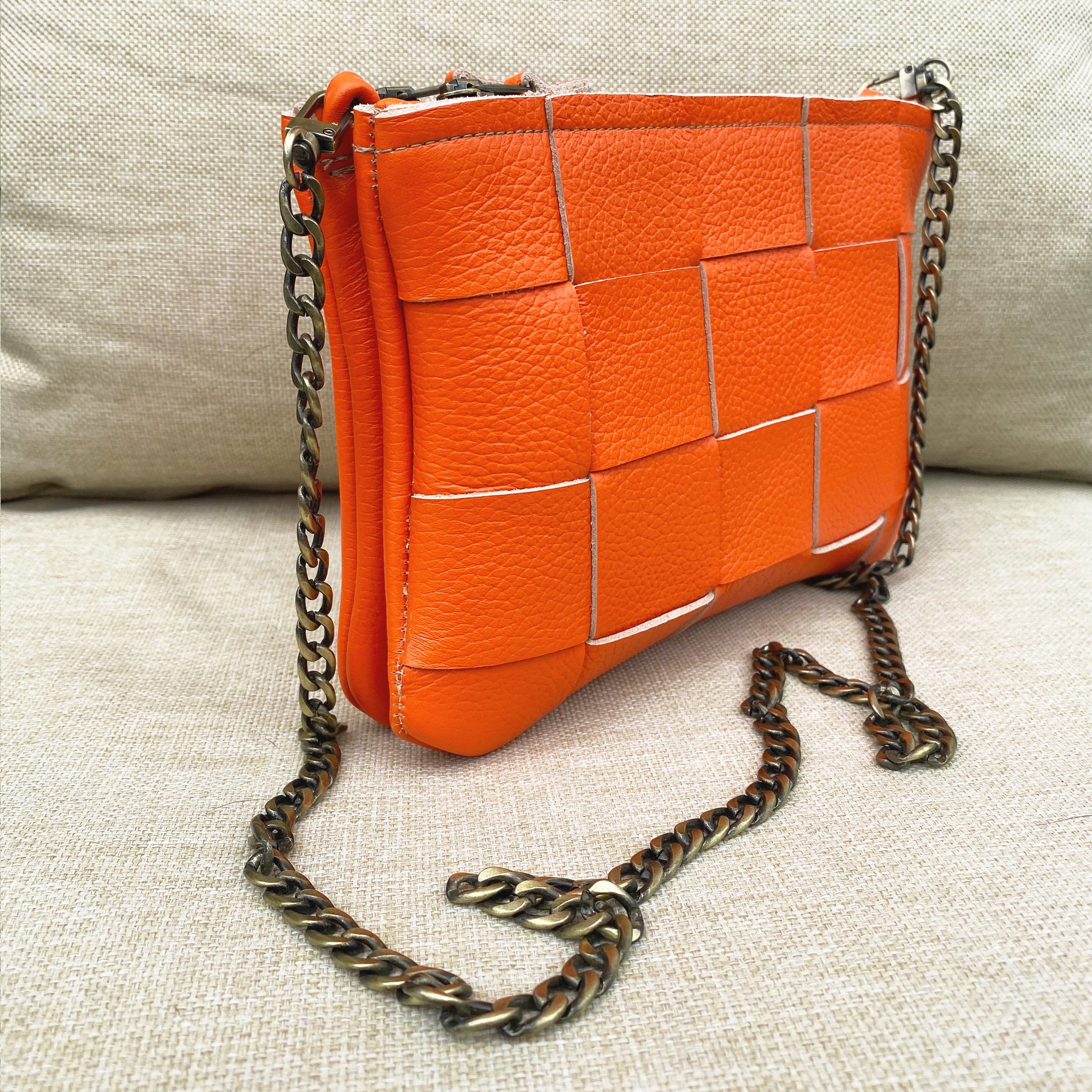 Orange 'Large Weave' Double