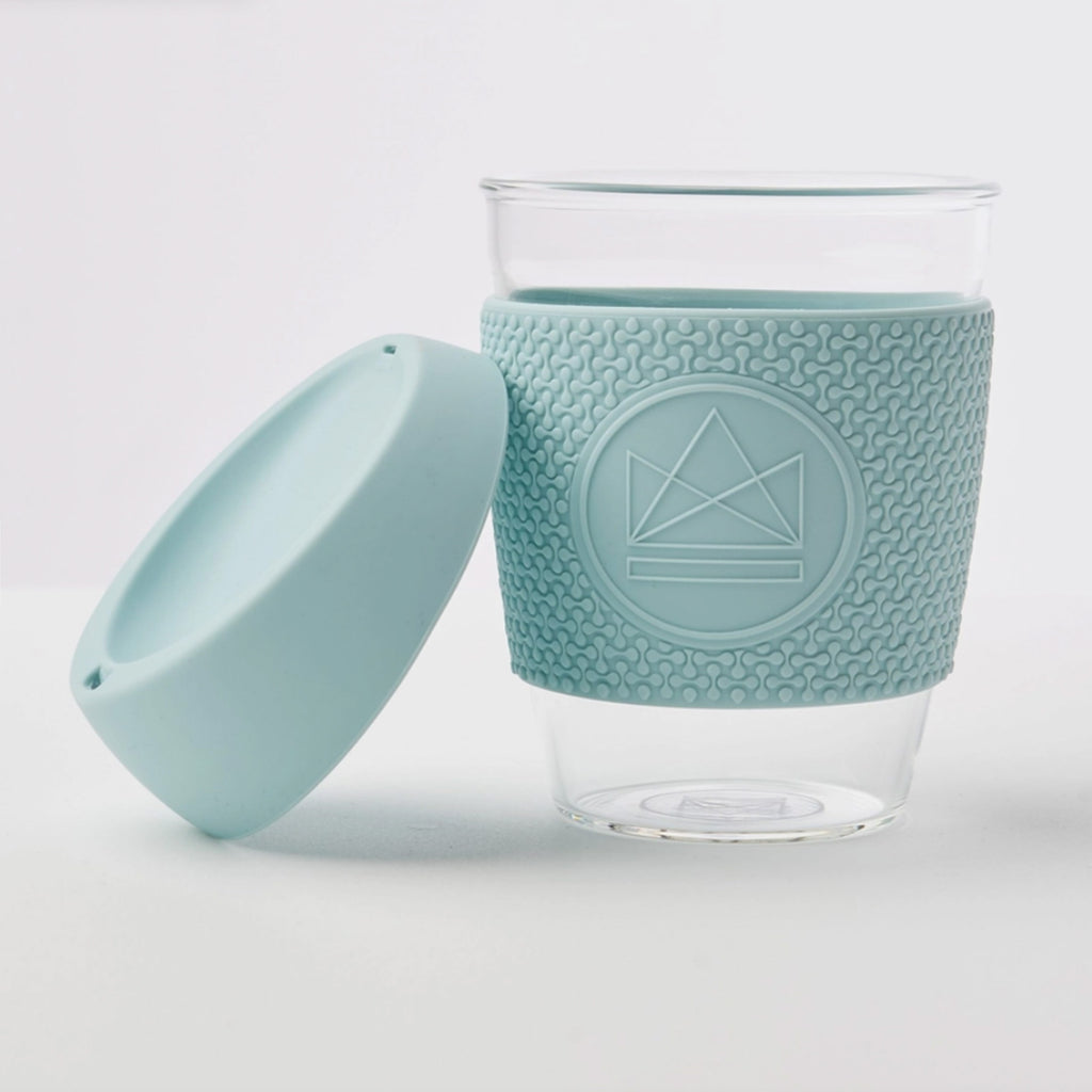 Light Blue Glass Coffee Cup