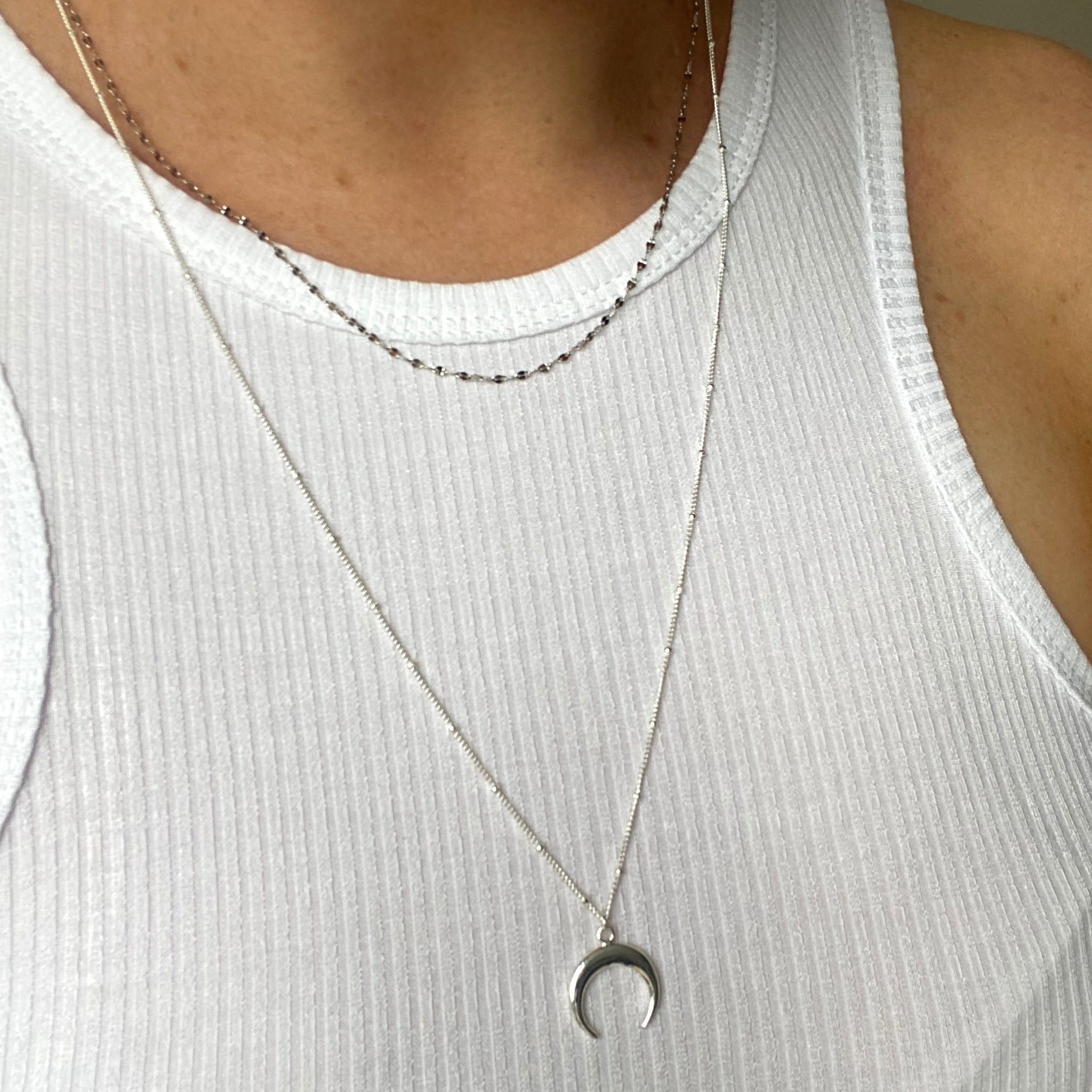 Crescent pendant necklace