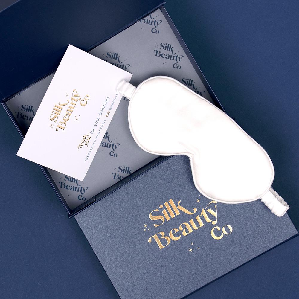 Silk Eye Mask - Juliet White