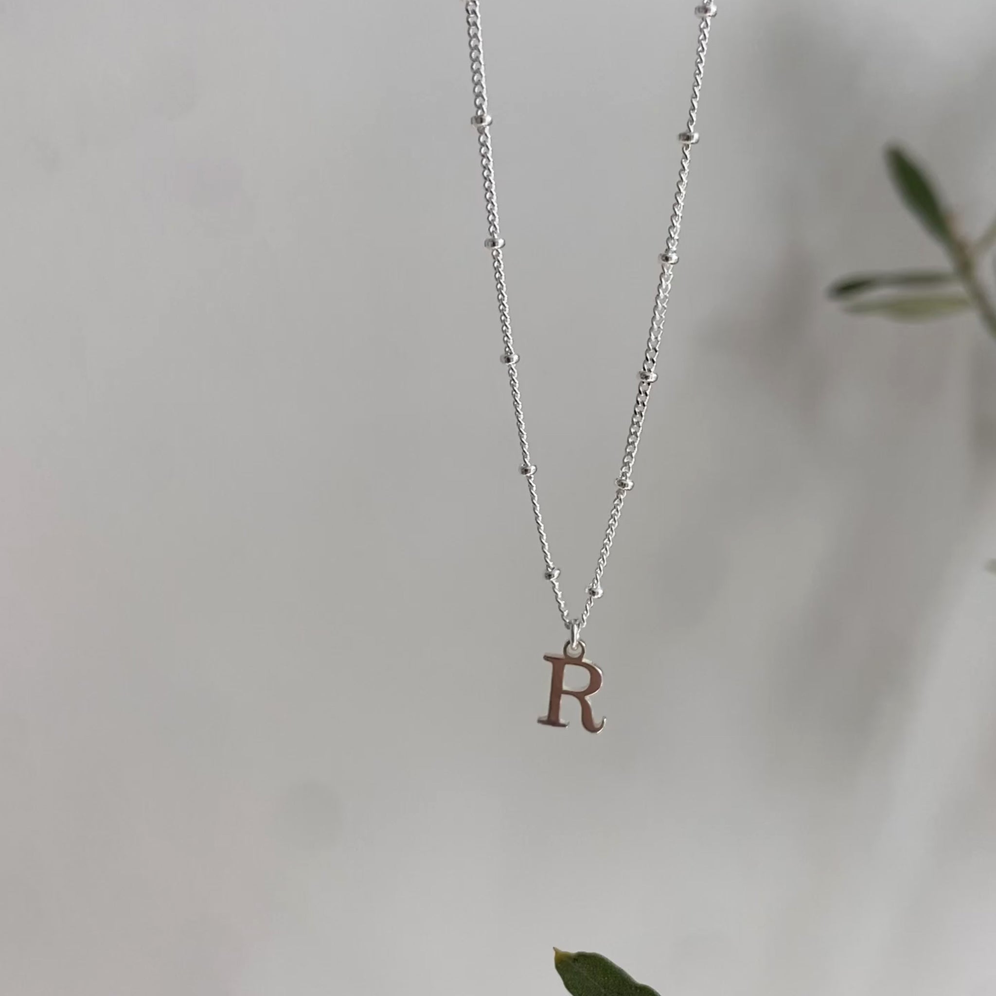 Silver initial necklace