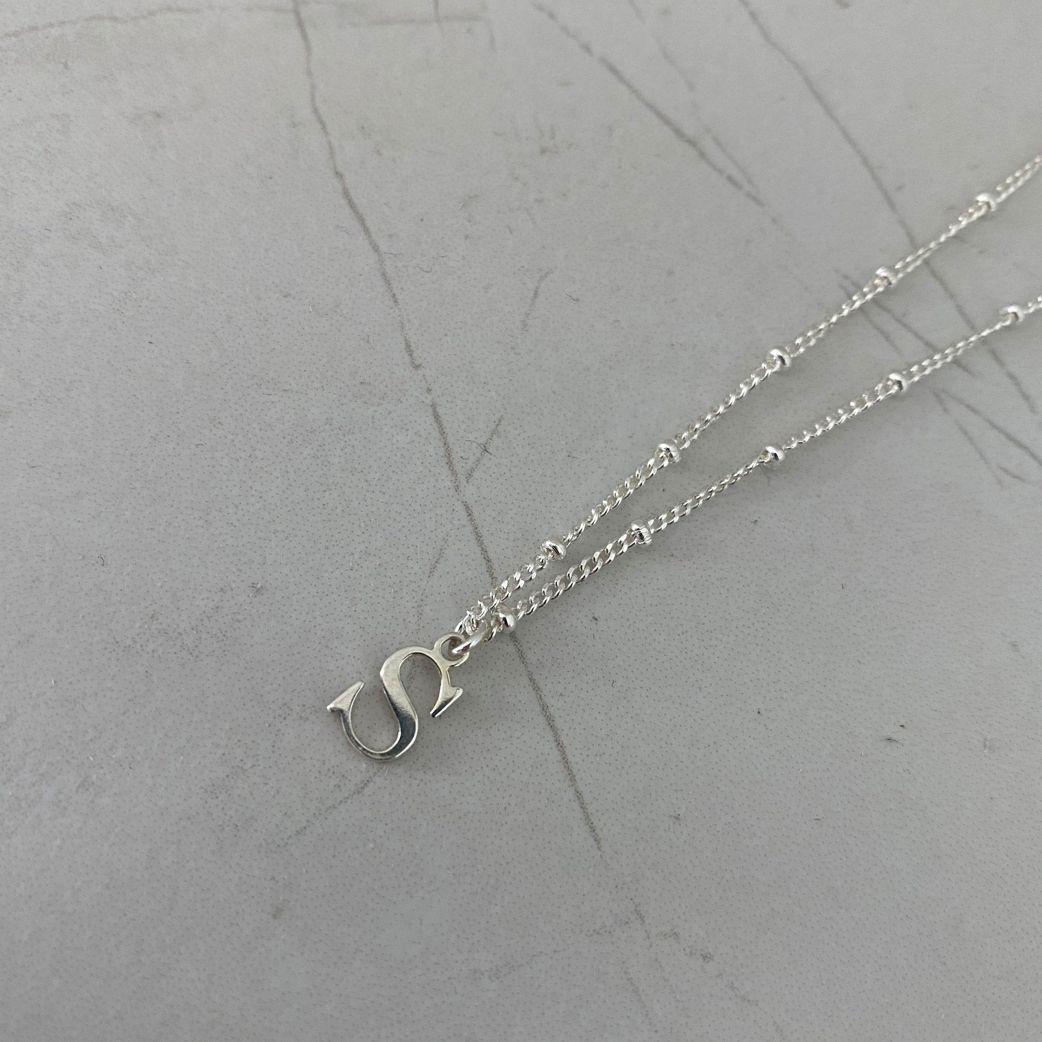 Silver initial necklace