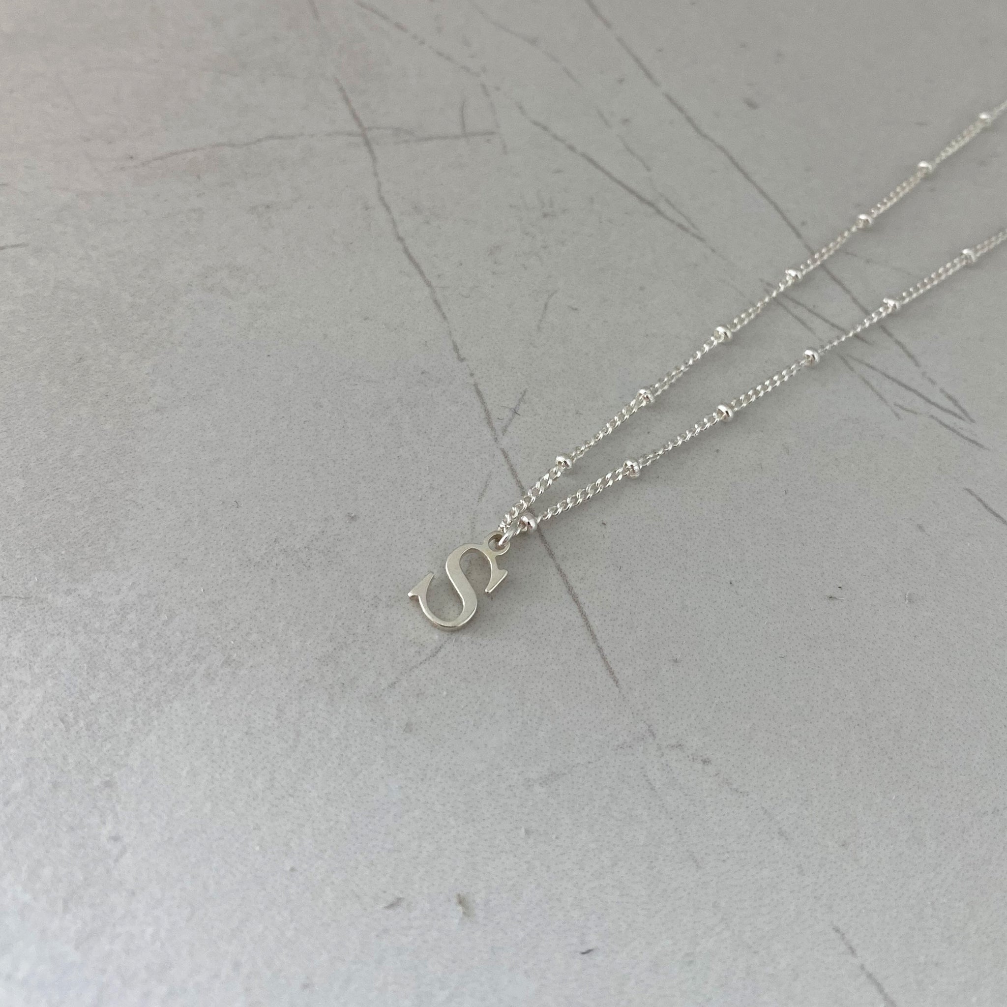 Silver initial necklace