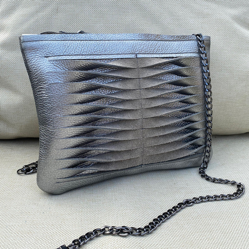 Silver Twisted Clutch