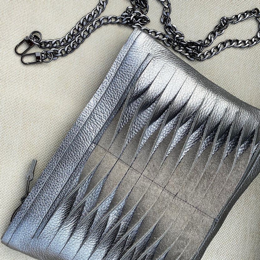 Silver Twisted Clutch