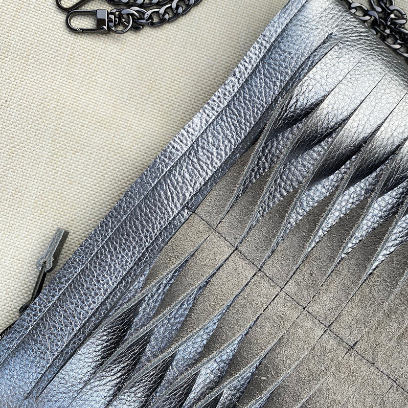 Silver Twisted Clutch