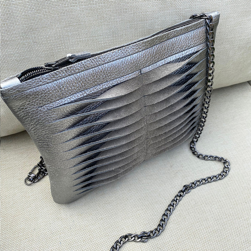 Silver Twisted Clutch