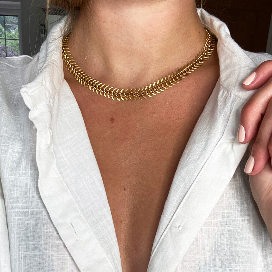 Herringbone chain necklace