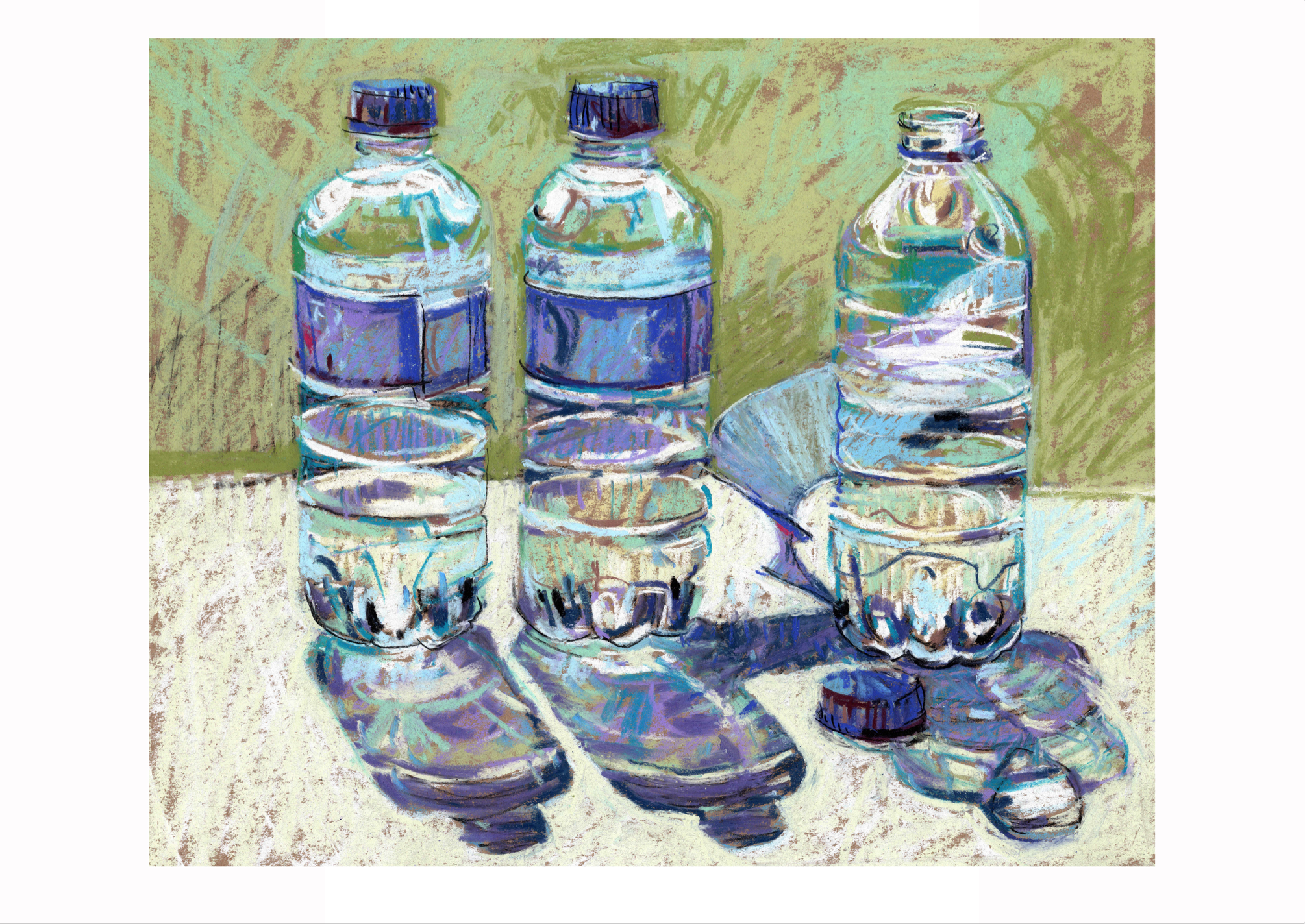 'Topless Shot' pastel print