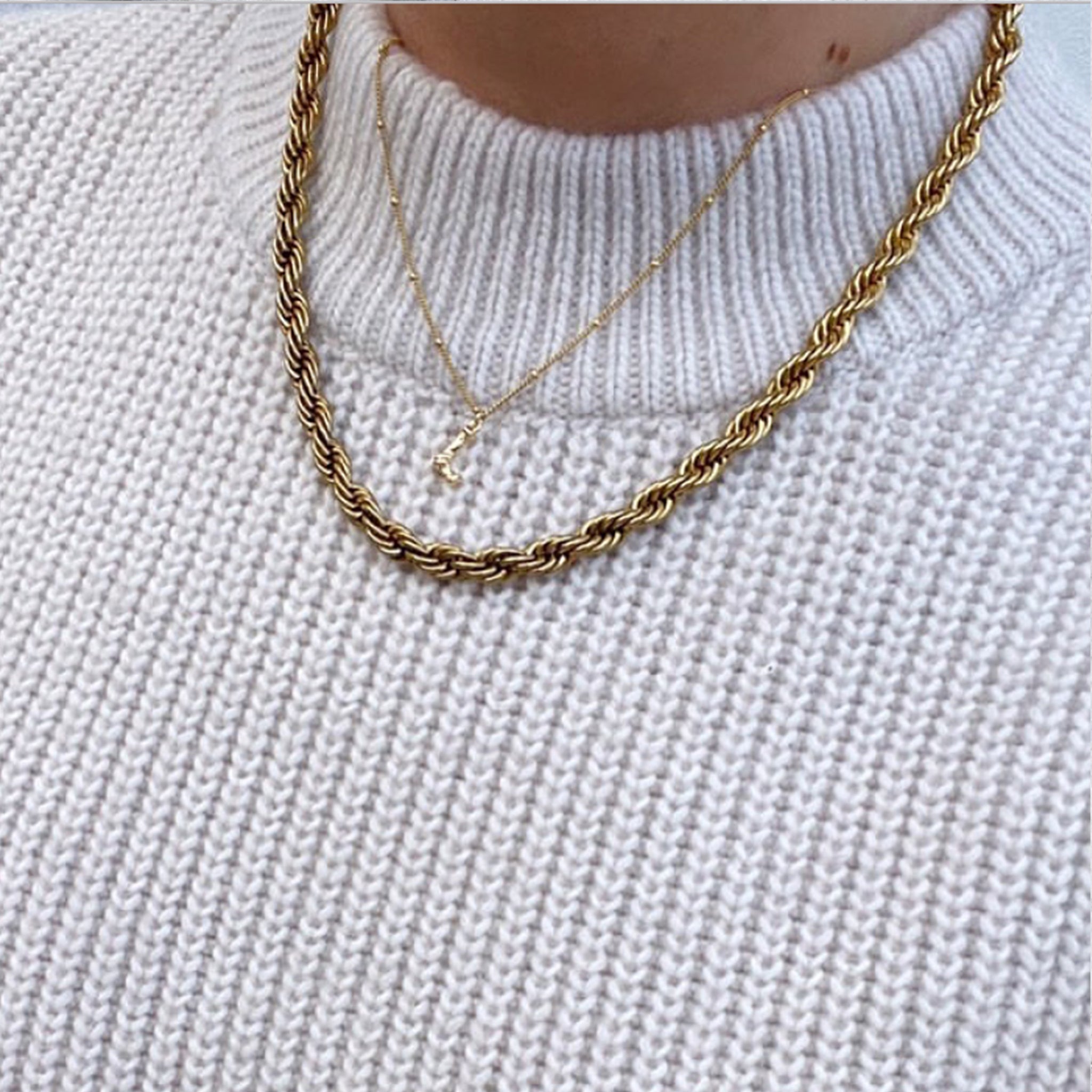 16" Gold bamboo initial necklace