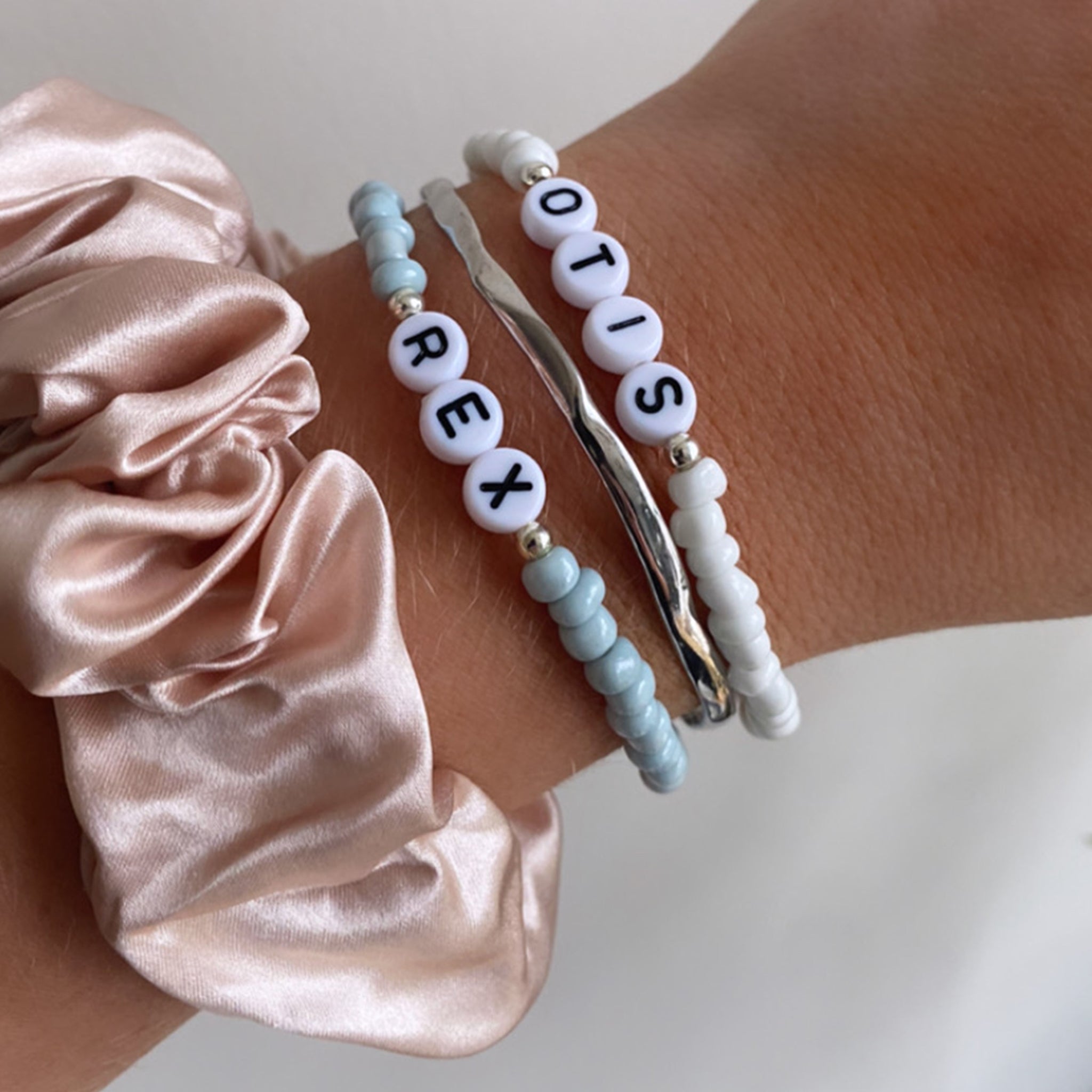 Coloured bead bracelets