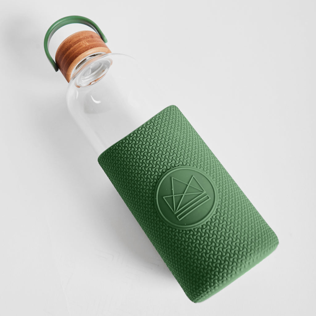 Green Glass Water Bottle