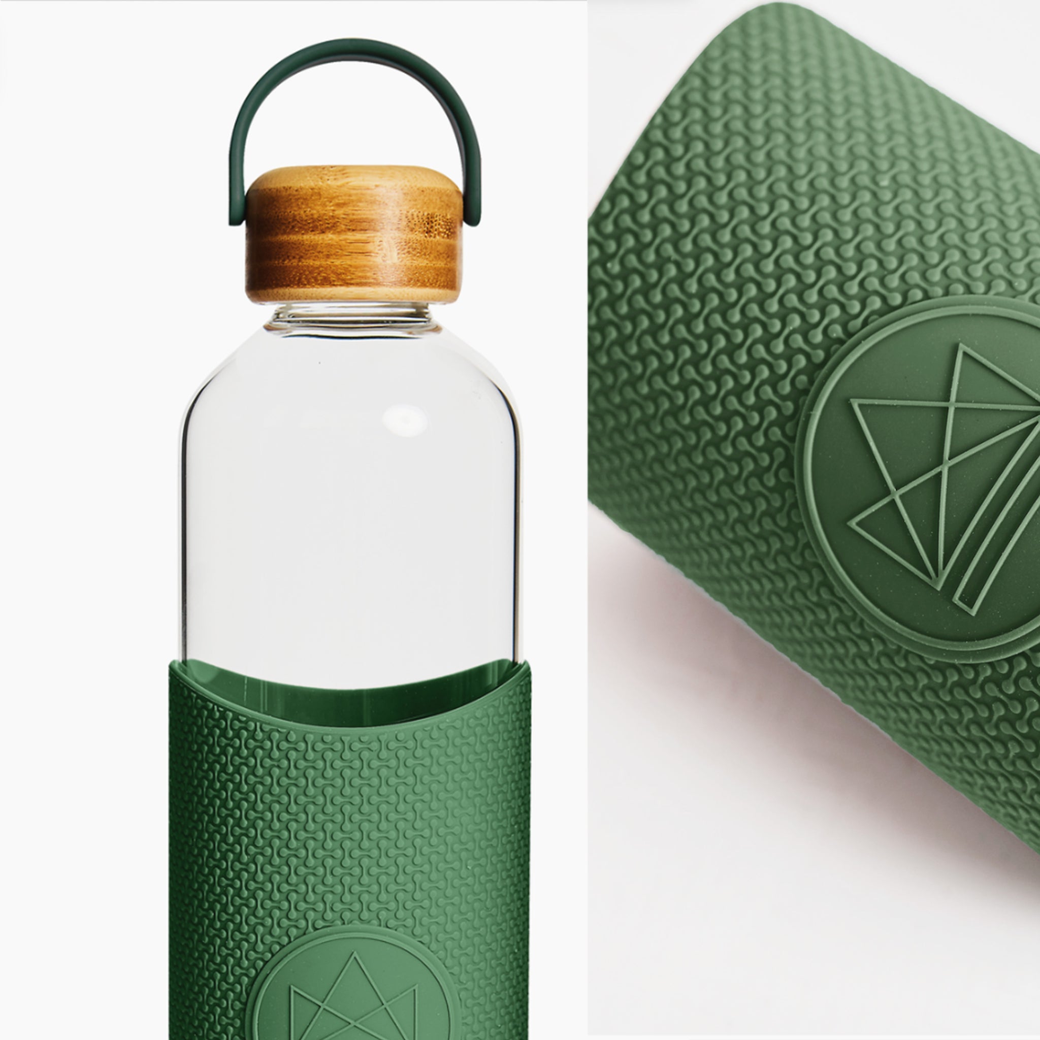 Green Glass Water Bottle