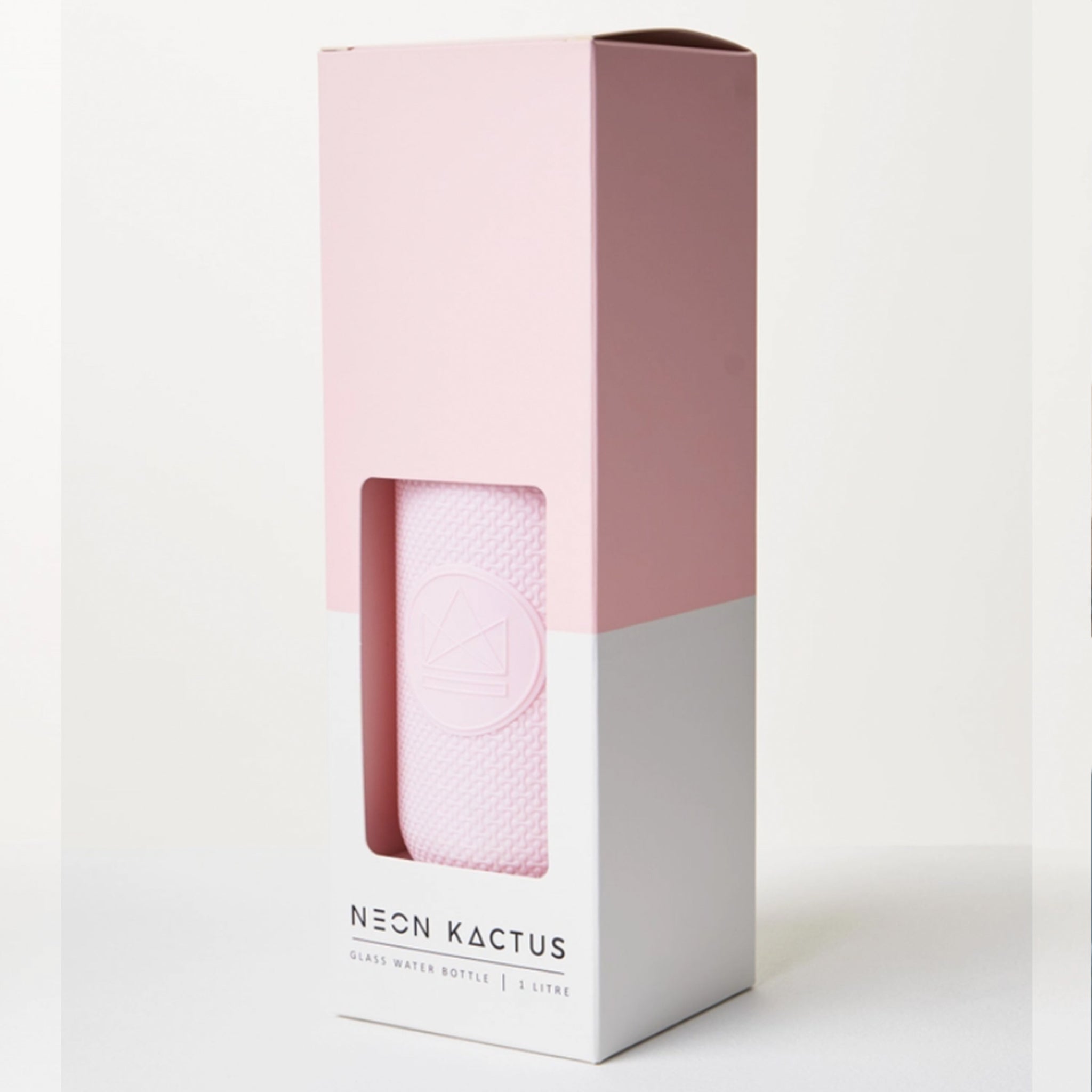 Pink Glass Water Bottle with Straw