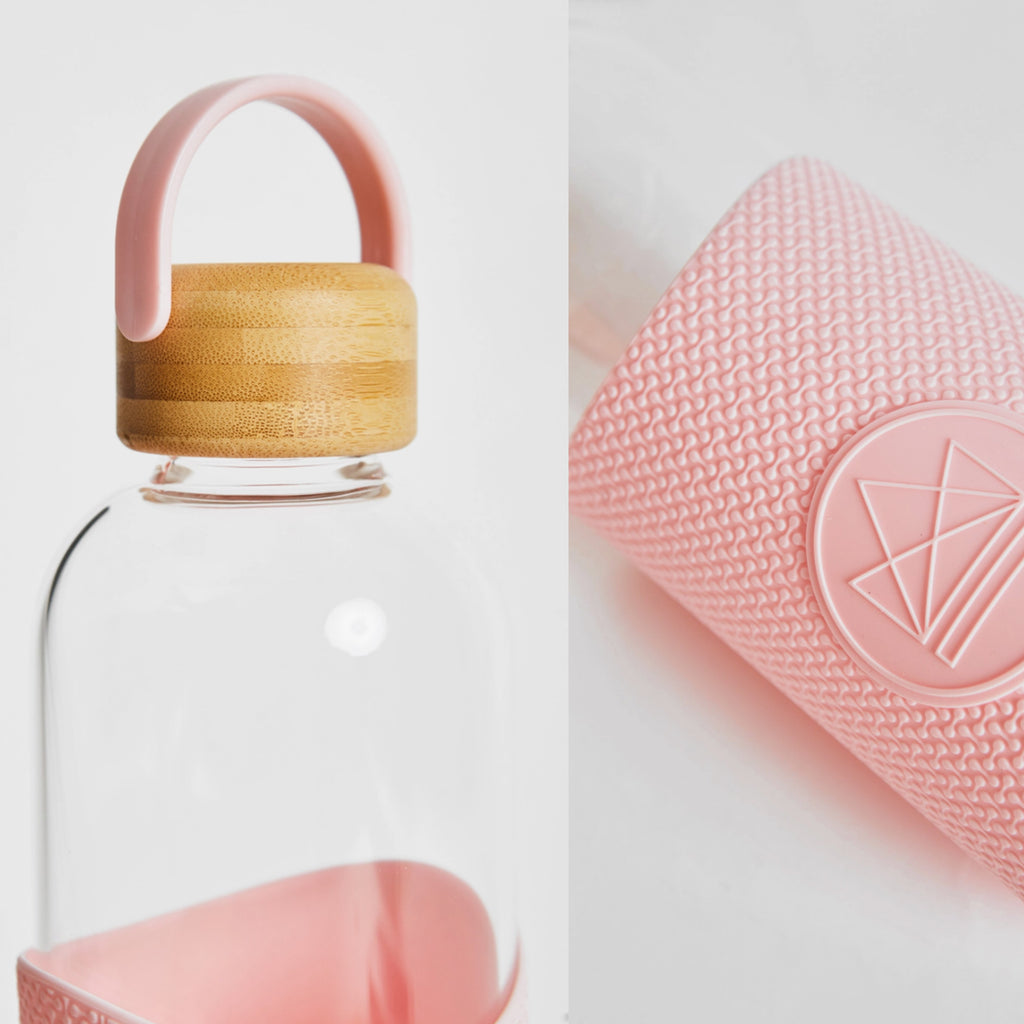 Pink Glass Water Bottle