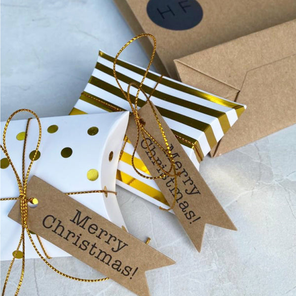 Each gift box comes beautifully presented in a brown box with snapshut fastening and ribbon tab, finished with a Fazackerley & Co ribbon, packed neatly with recycled paper to ensure safe delivery