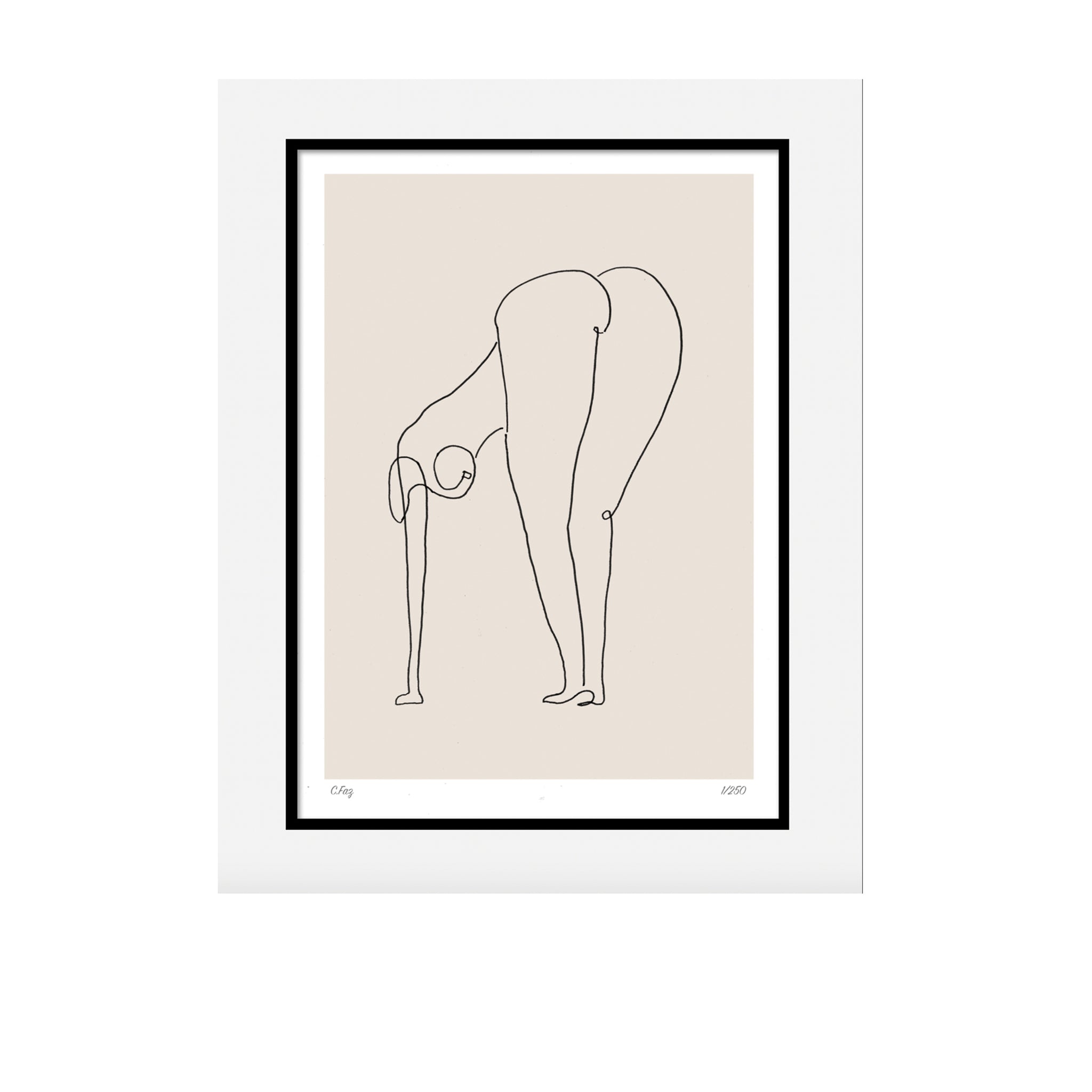 'Bend Over' line drawing print