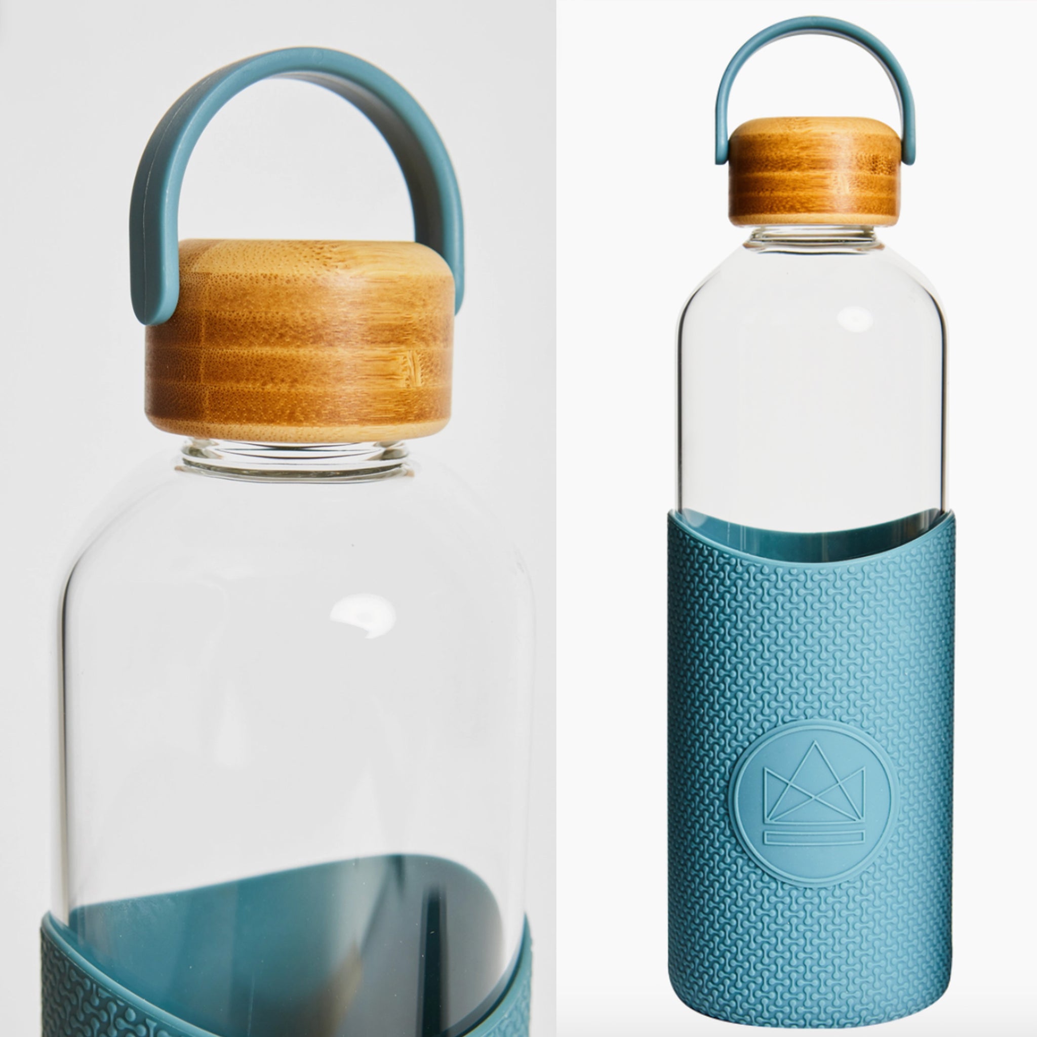 Blue Glass Water Bottle