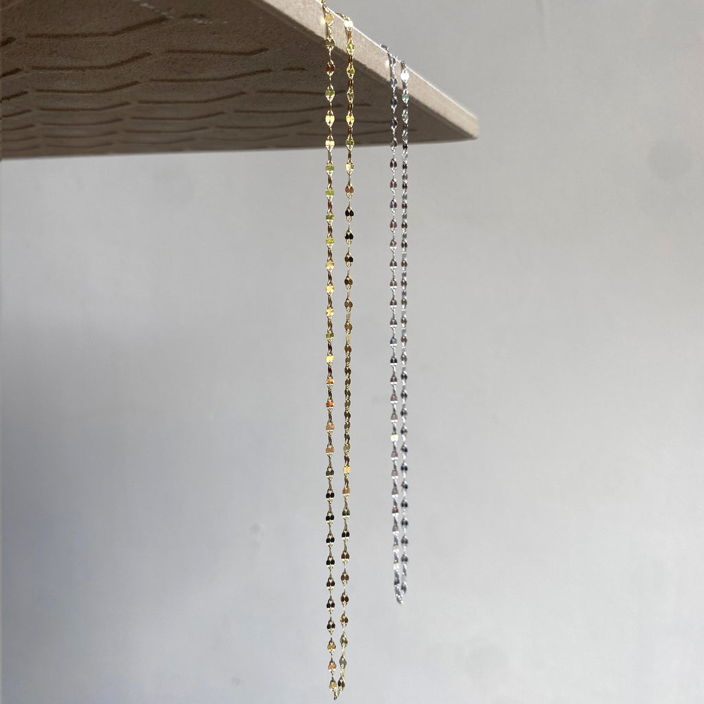 Delicate flat link chain necklace