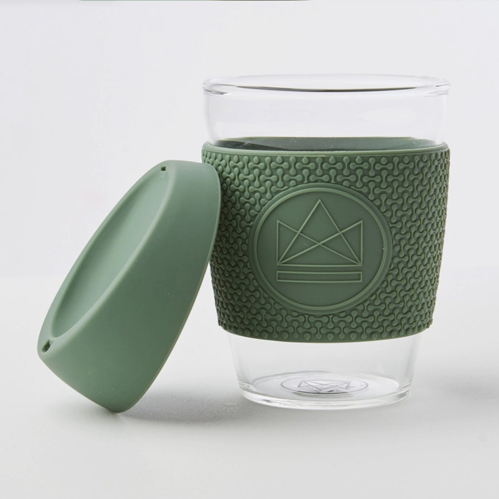 Olive Green Glass Coffee Cup