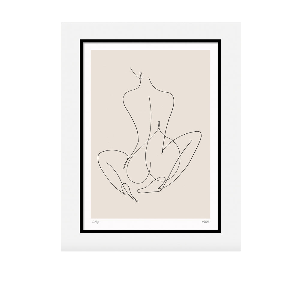 'Nude' line drawing print