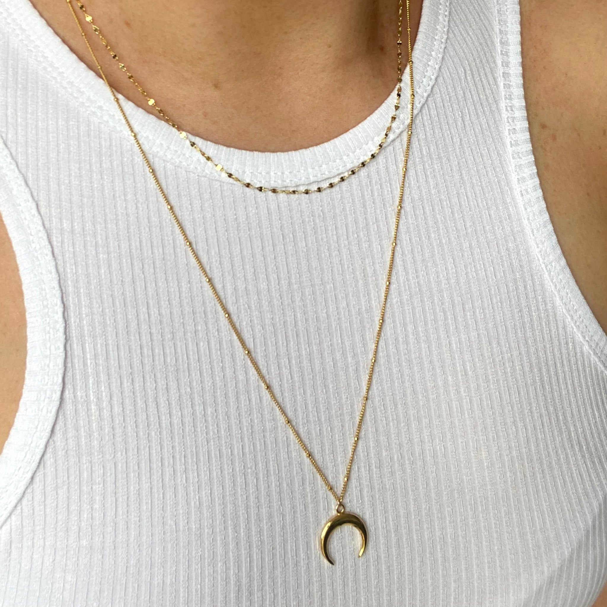Crescent pendant necklace